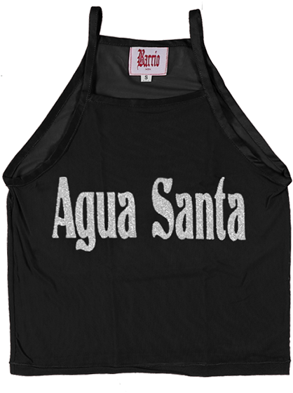 Agua Santa Black Glitter Top (600x600), Png Download