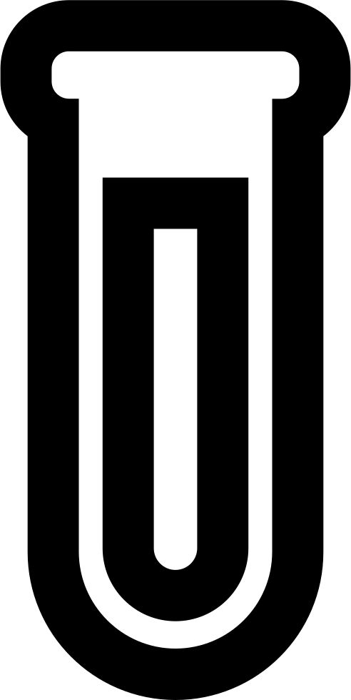 Test Tube With Liquid Outline Comments (492x980), Png Download
