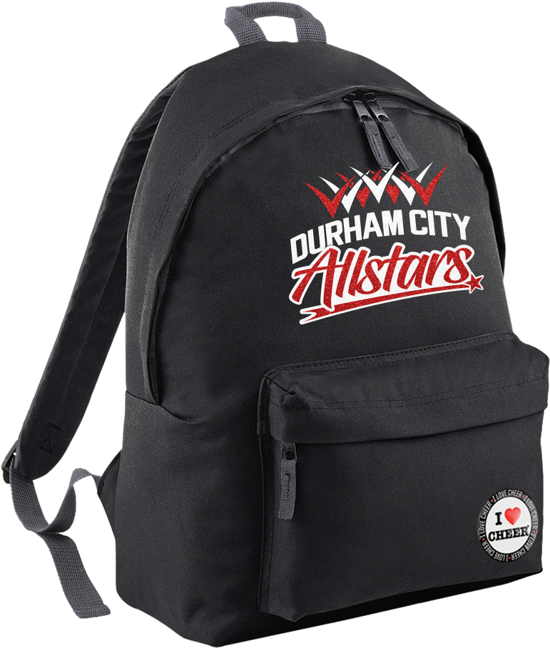 Black Durham City Allstars Backpack With Glitter Red (1000x1000), Png Download