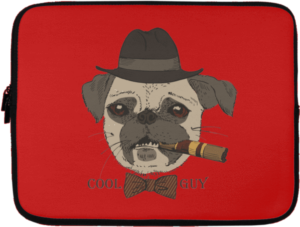 Cool Guy Pug Laptop Sleeves (600x600), Png Download