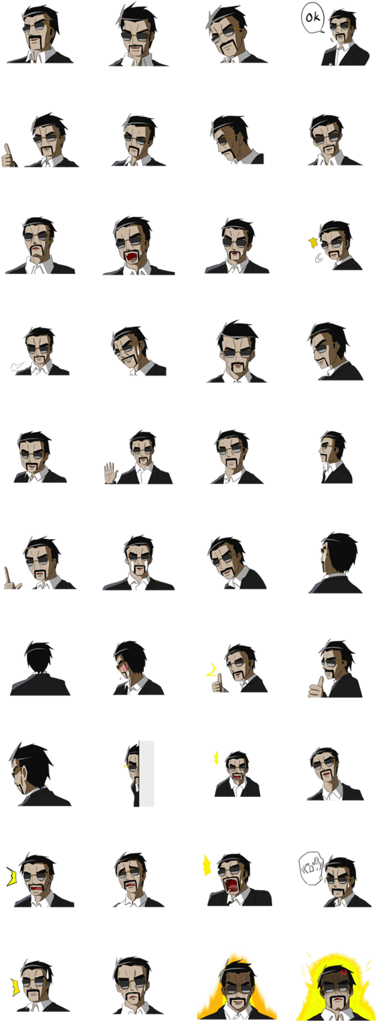 สติ๊กเกอร์ไลน์ Cool Guy (562x1500), Png Download