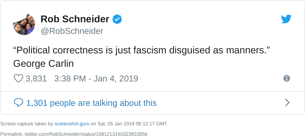 Rob Schneider With The Truth Bomb (1040x508), Png Download