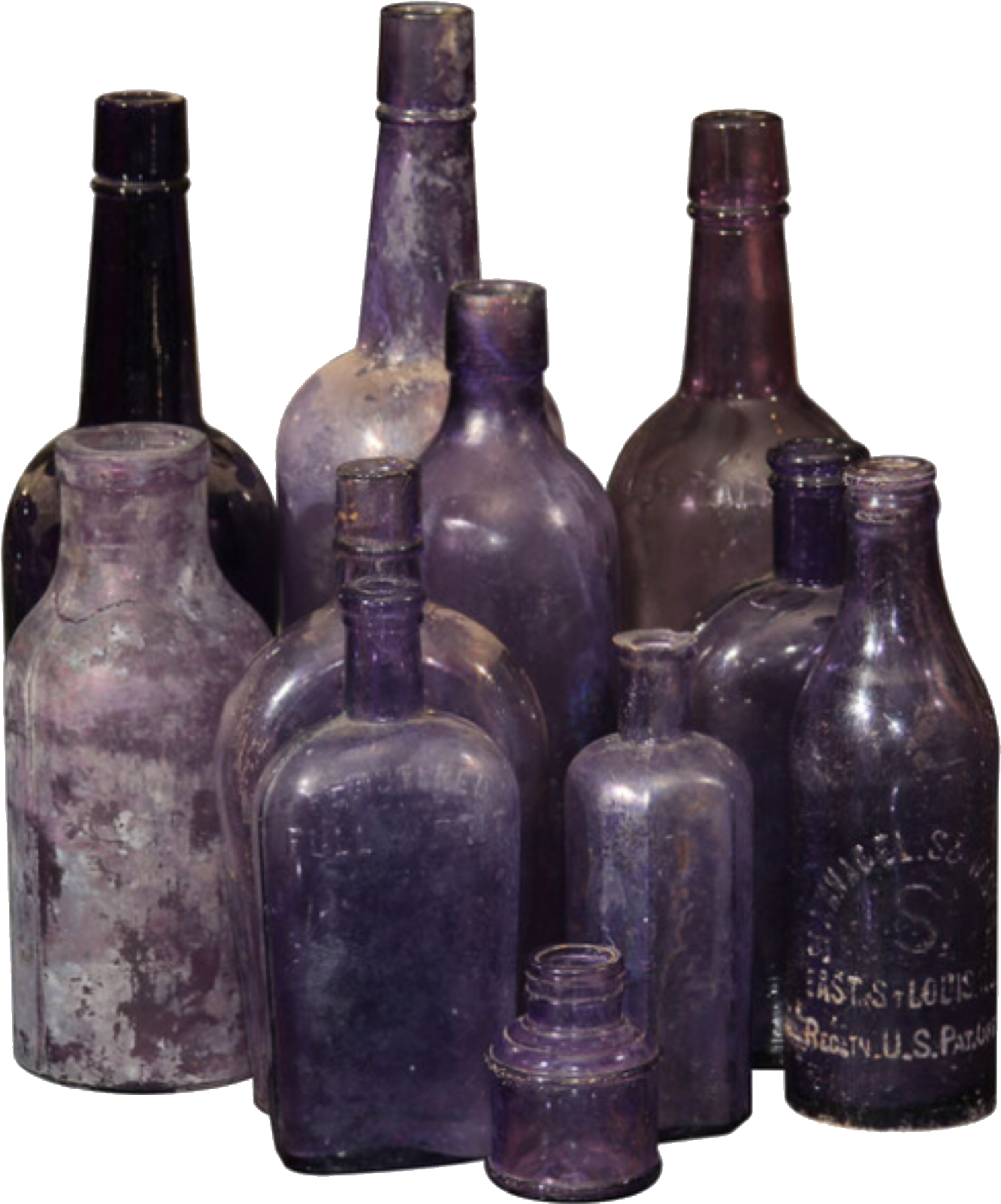 Purple Bottles Moodboard Filler Witch Witchcraft Magic (2048x1674), Png Download