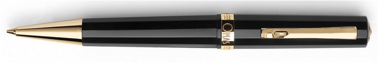 Arte Italiana Black [gold Trim] Ballpoint Pen (750x750), Png Download