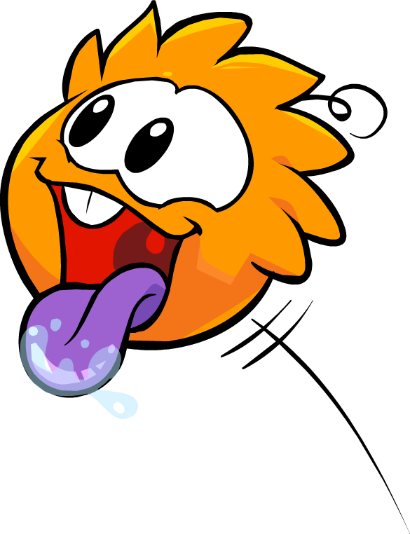 Orange Puffle (585x762), Png Download