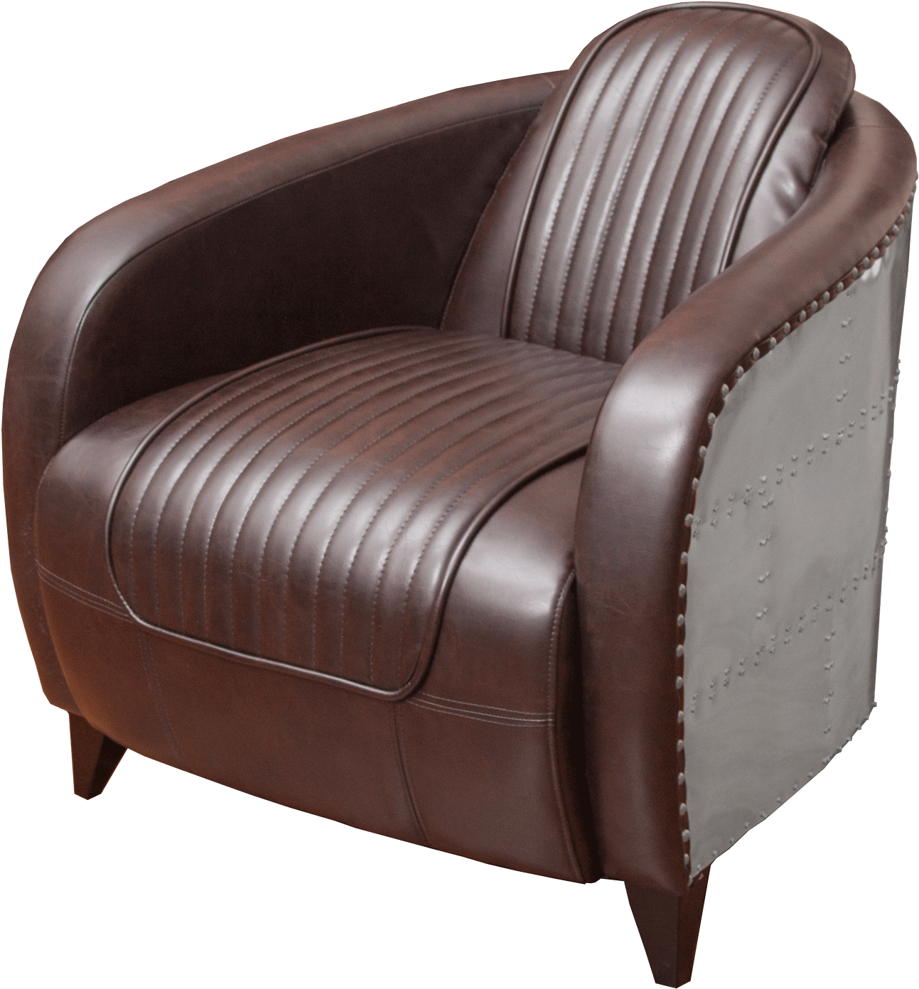 Aviator Leather Side Chair (1418x1500), Png Download