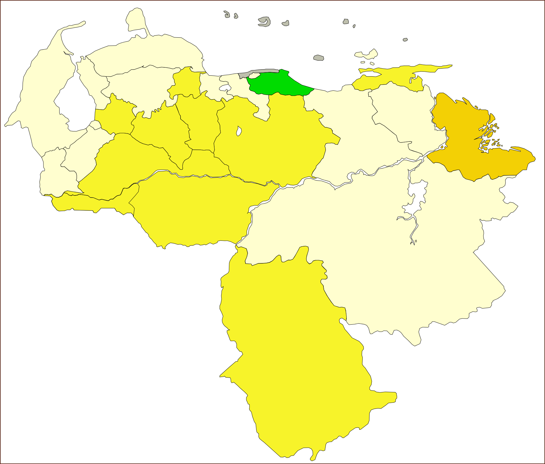Entidades Federales De Venezuela Por Idh (1781x1515), Png Download