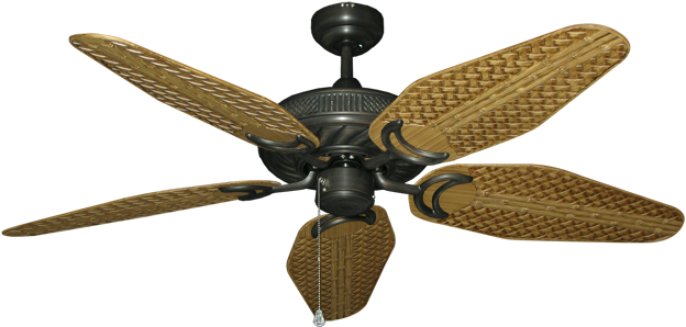 Atlantis Oil Rubbed Bronze With 52" Outdoor Weave Walnut (800x392), Png Download