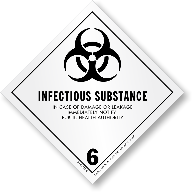 Infectious Substance Paper Hazmat Label (800x800), Png Download