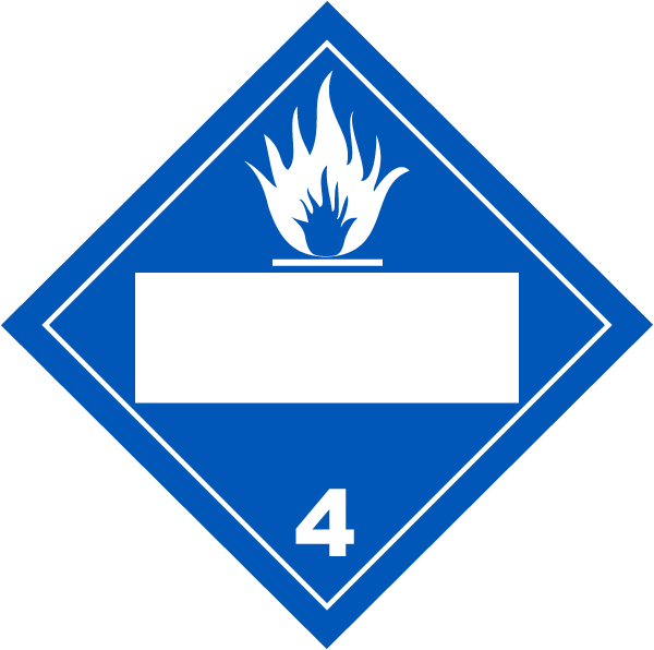 Blank Dangerous When Wet Class 4 Placard (600x596), Png Download