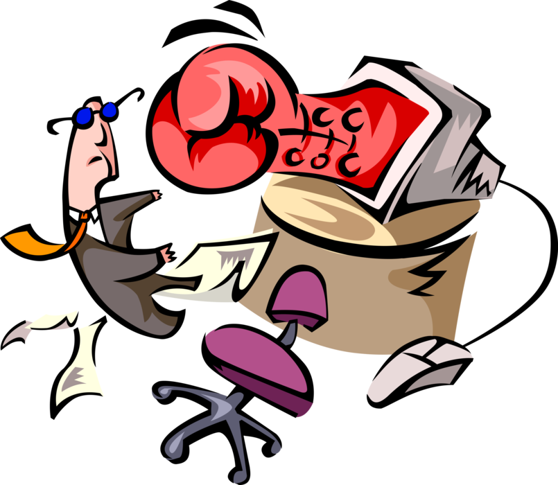 Vector Illustration Of Businessman Gets Knock-out Punch (805x700), Png Download