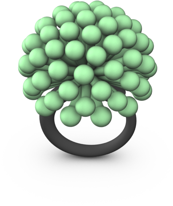 Green 3d Printed Ring (1000x1000), Png Download