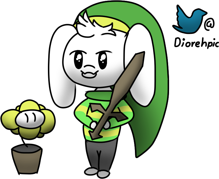 I Made A Chibi Version Of Asriel Dreemurr With Link's (900x700), Png Download