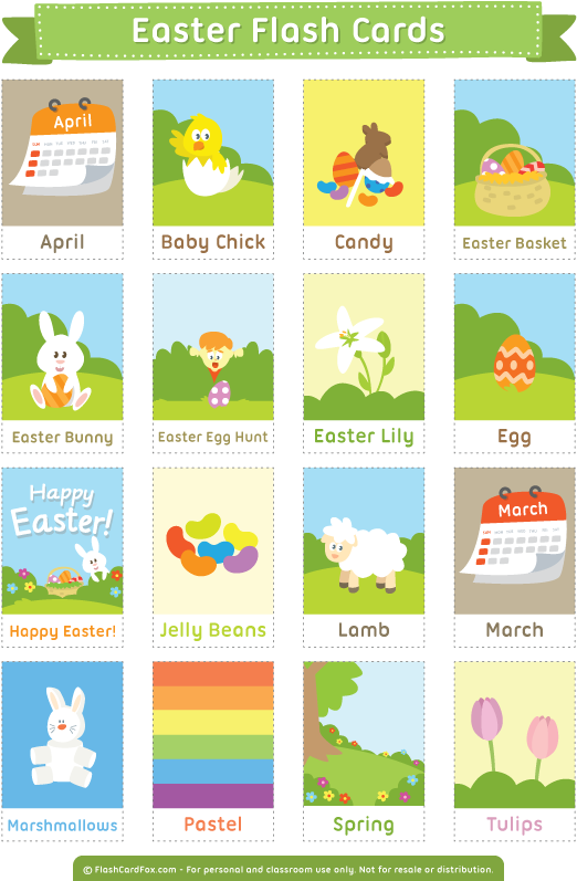 Free Printable Easter Flash Cards (600x810), Png Download