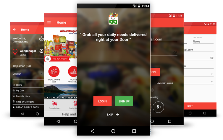 Grocery App (800x473), Png Download