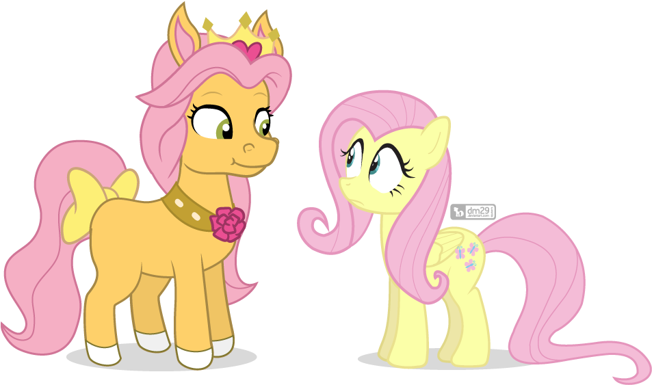 Dm29, Bow, Duo, Fluttershy, Palace Pets, Petit, Petite, (1000x600), Png Download