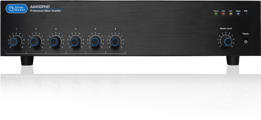 6 Input 400-watt 25v/70v/4ω Mixer Amplifier With Phd (900x900), Png Download