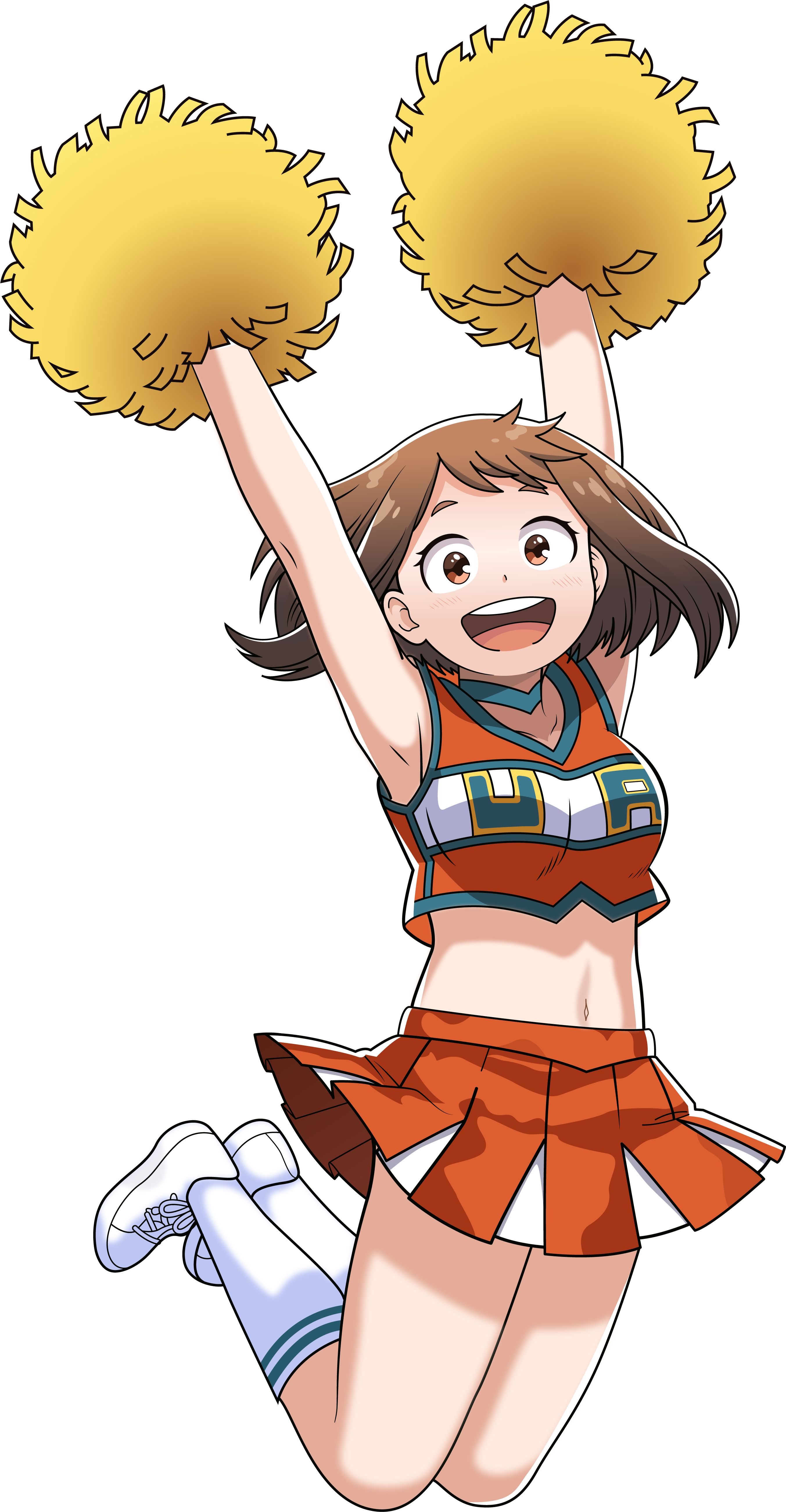 Image Of Uraraka Ochako Cheerleader Die Cut (2705x5267), Png Download