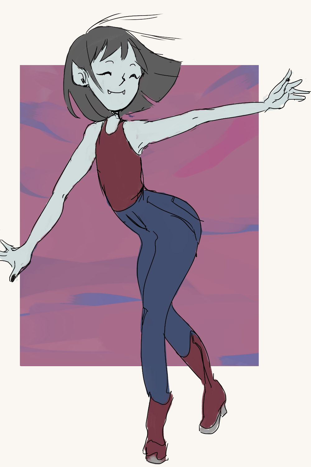 Marceline Warmup ♥ So Sad Adventure Time Crew Ended (1000x1500), Png Download