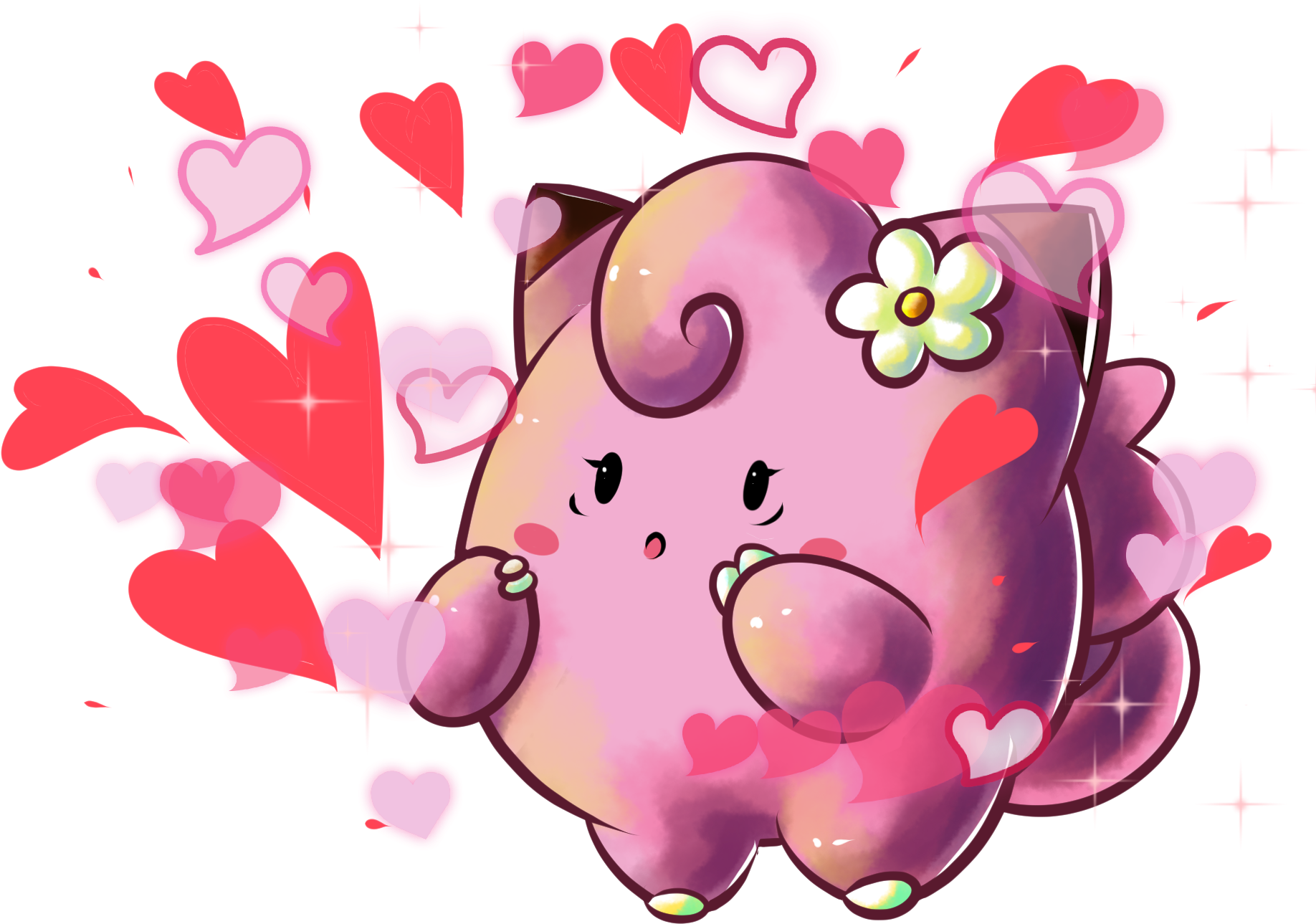 #035 Clefairy Used Attract And Moonblast (1890x1356), Png Download