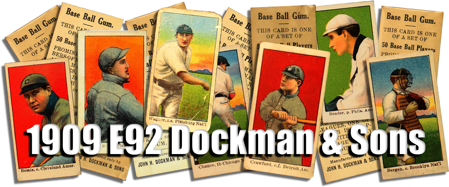1909 E92 Dockman & Sons Baseball Cards (1500x630), Png Download