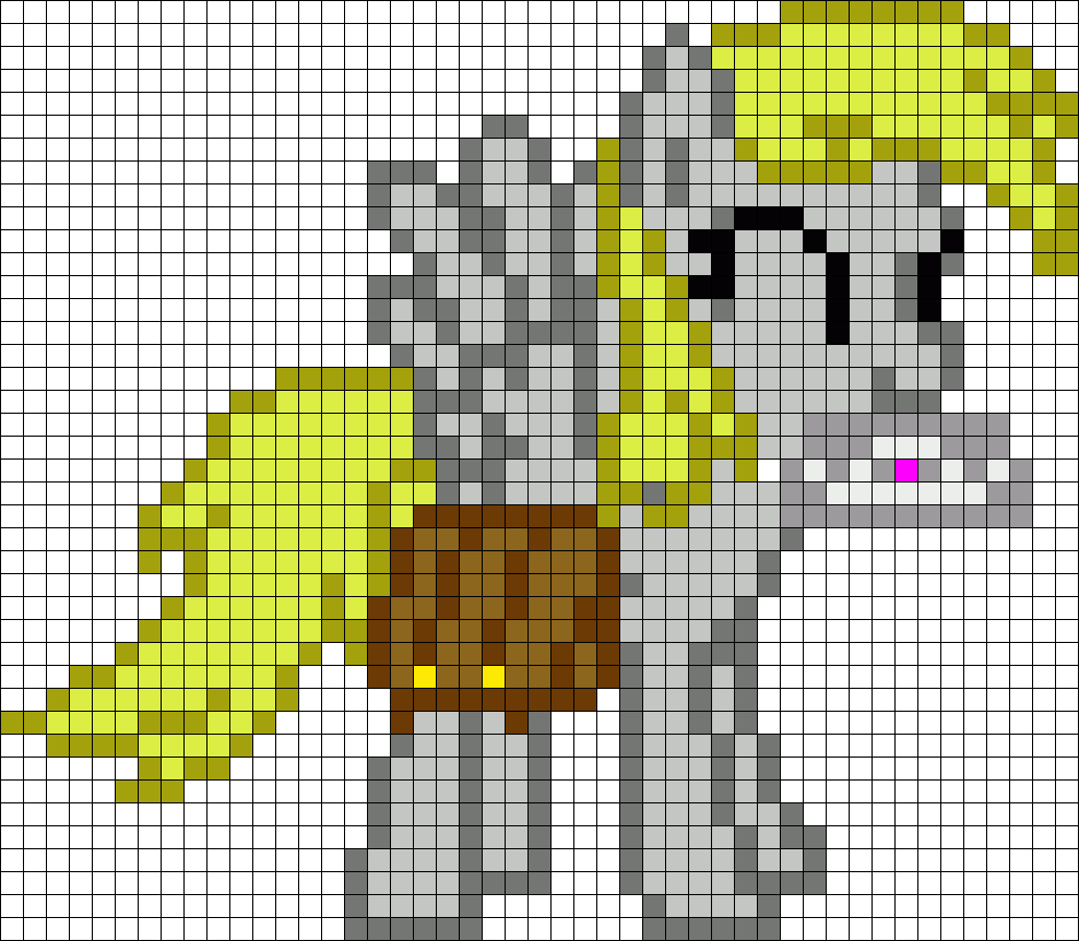 Derpy Hooves My Little Pony Perler Bead Pattern ポニービーズパターン, (988x862), Png Download