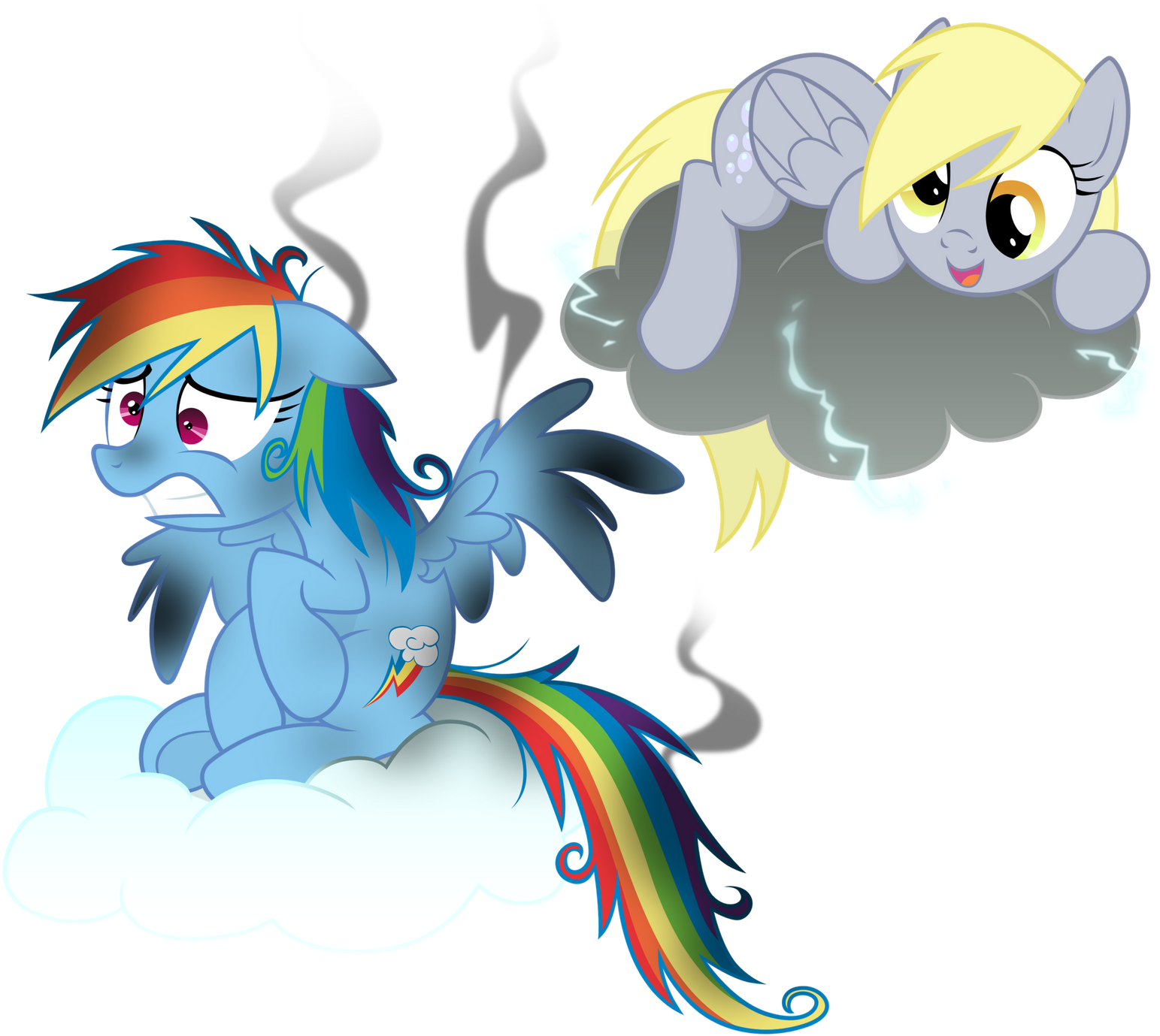 Artist Equestria-prevails Clouds Derpy Hooves Rainbow (1600x1486), Png Download