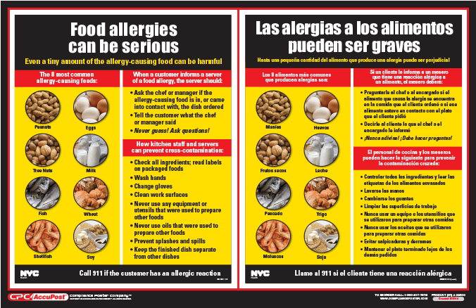 New York Food Allergy Poster (675x1000), Png Download