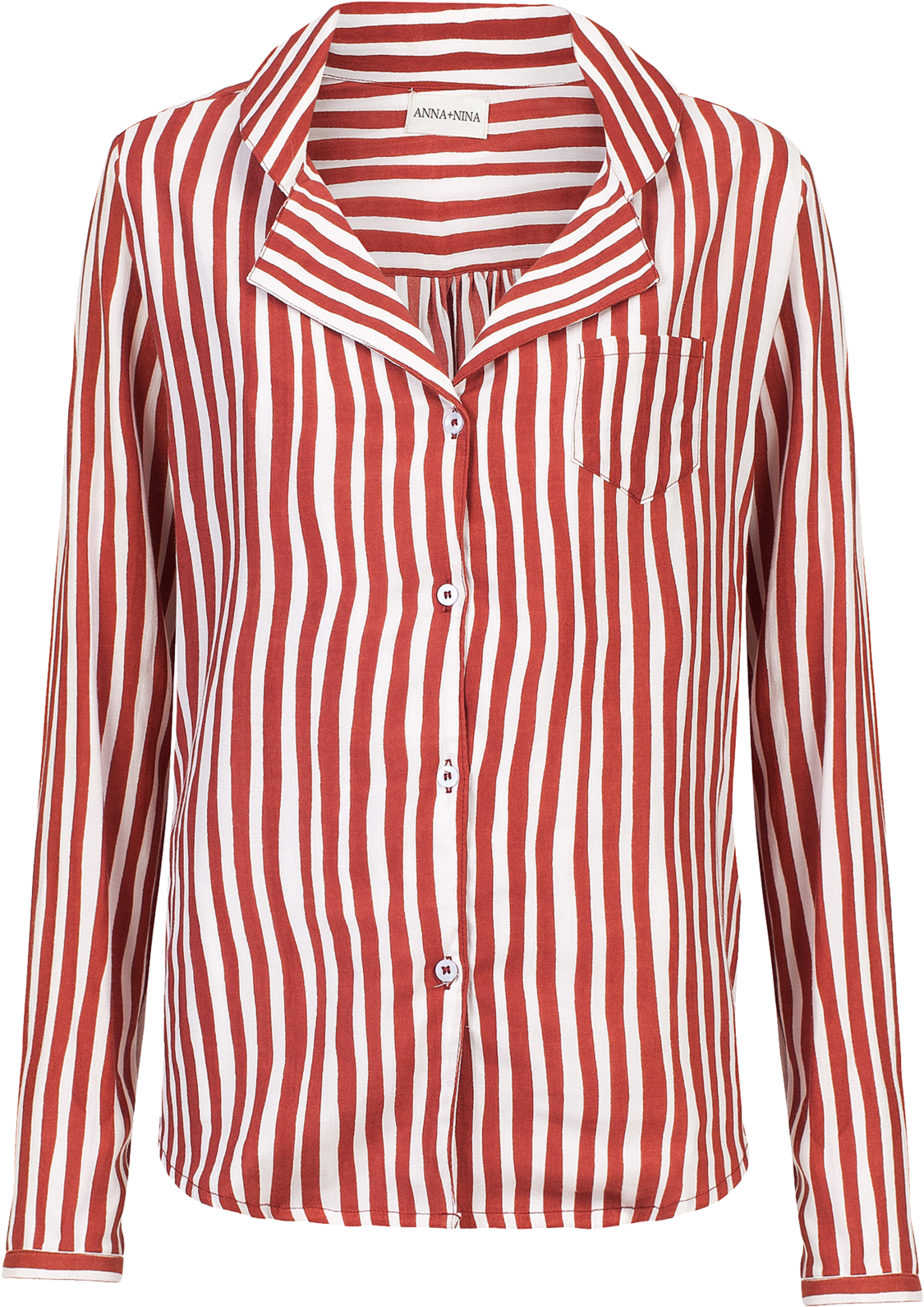 Pyjama Shirt Longsleeve Striped (1665x1800), Png Download