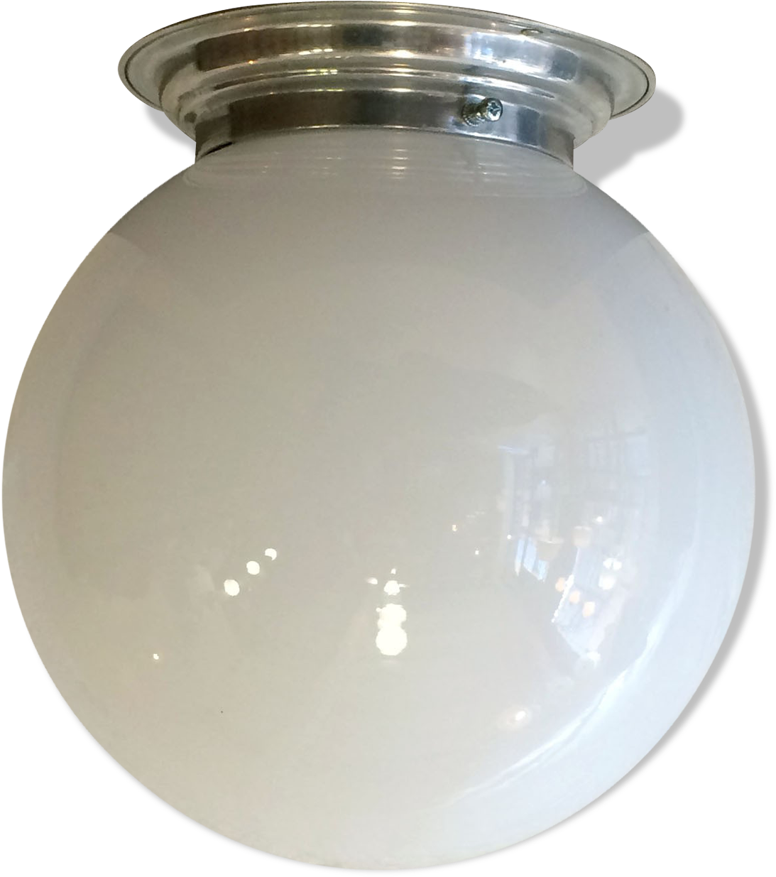 Wall Ceiling Light Vintage Lights Old Globe White Opaline (1457x1457), Png Download