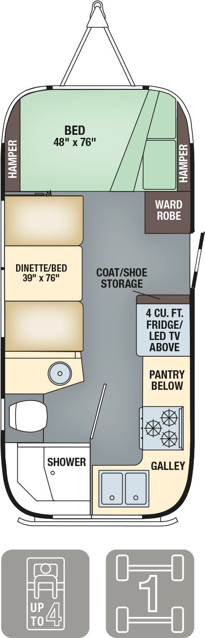 2017 Airstream Flying Cloud Floorplans Specs (625x1771), Png Download