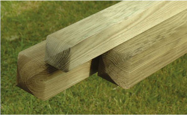 9′ X 4″ X 4″ Ribbed & Round Fence Post (600x594), Png Download