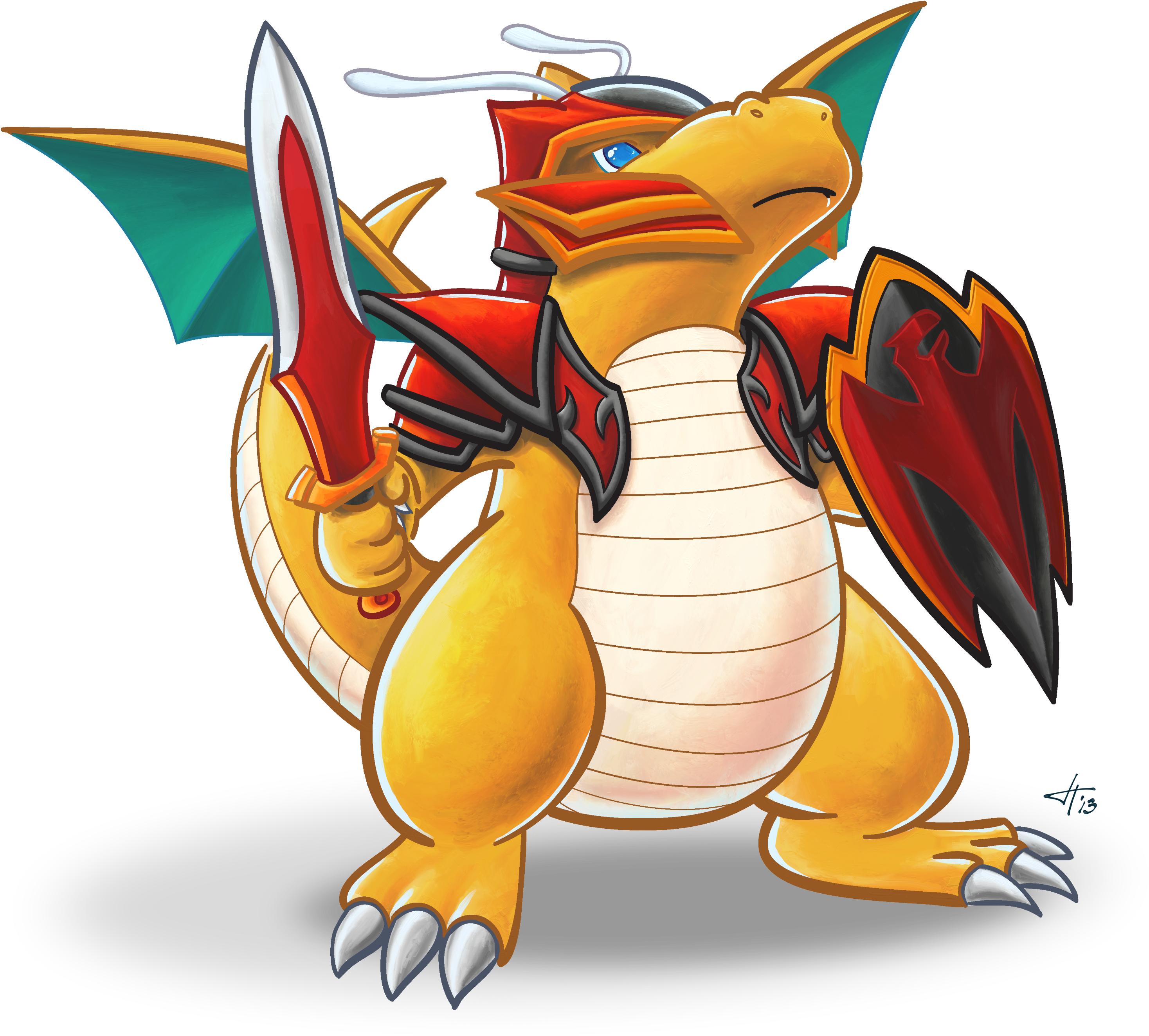 Dragonite Dragon Knight (3046x2890), Png Download