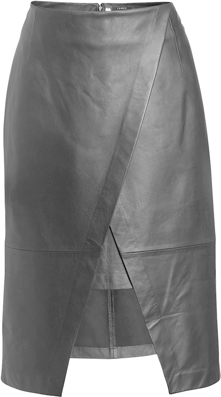 Wrap Leather Skirt Black - Omlottkjol Skinn (888x888), Png Download