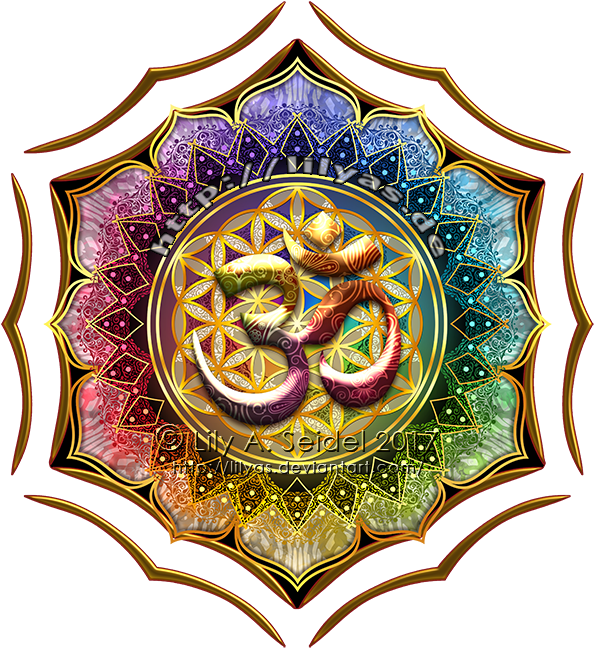 Flower Of Life Lotus Om Mandala By Lilyas - Om Namah Shivaya Png (700x700), Png Download