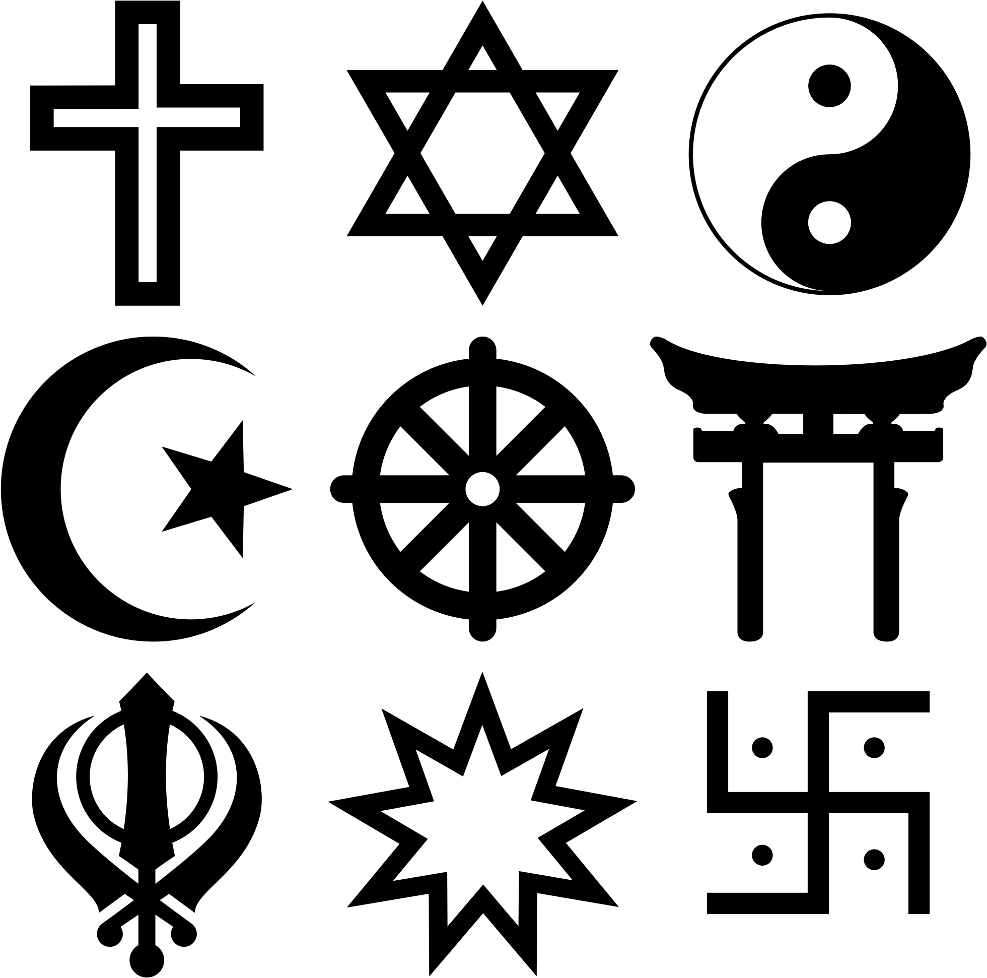 Symmetric Religious Symbols - Philosophy Religion And Ethics (1024x1024), Png Download
