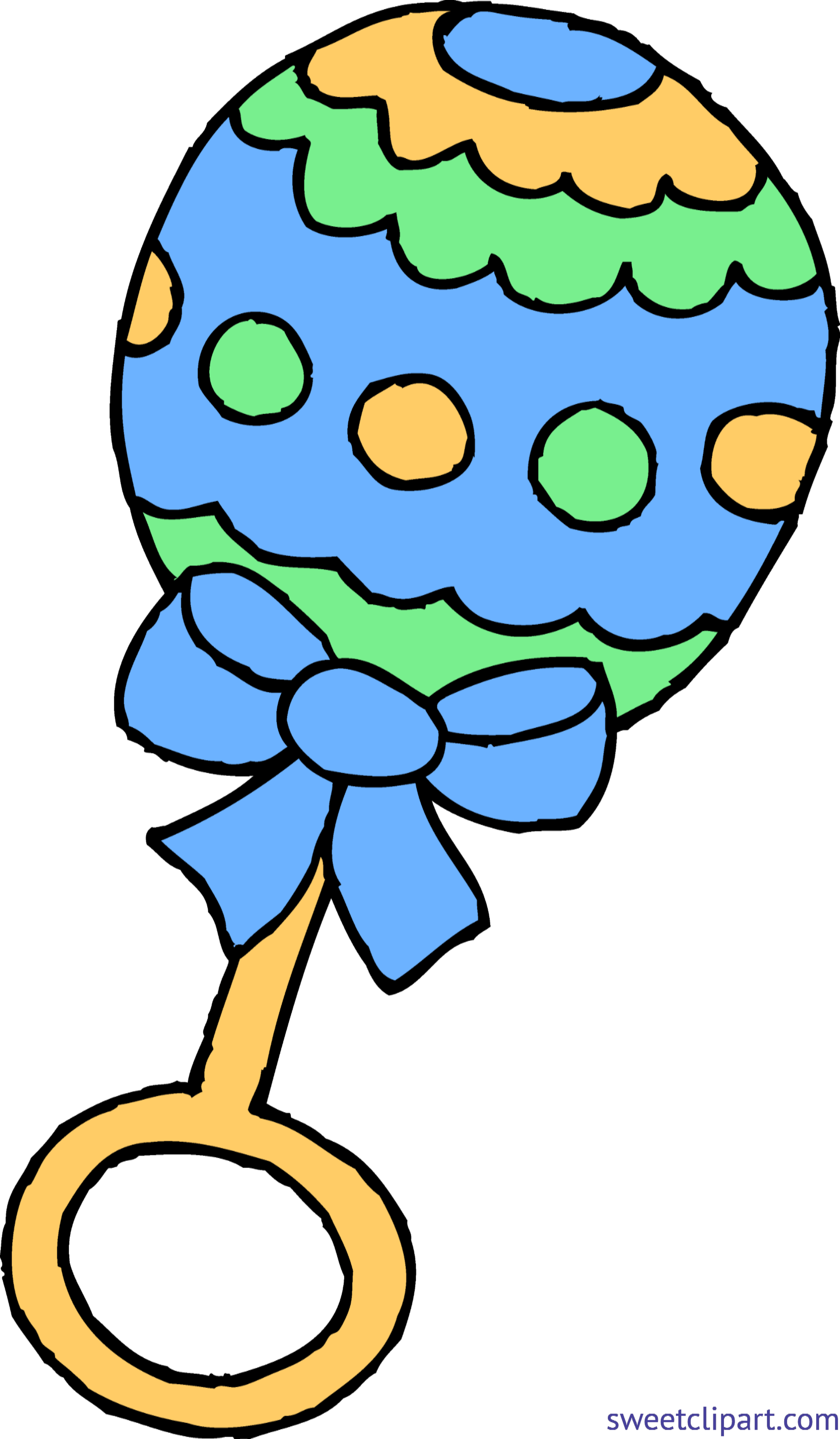 Baby Rattle Boy Blue Clip Art - Rattle Clipart (2913x4985), Png Download