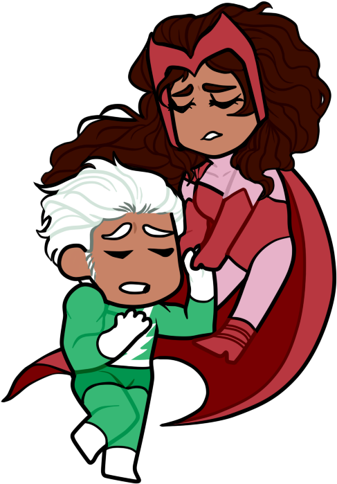 Quicksilver Pietro Scarlet Witch Chibi Anime Png Quicksilver - X-men (494x708), Png Download