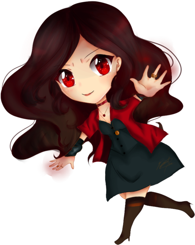 Scarlet Witch Chibi By Kunomi - Marvel Chibi Scarlet Witch (894x894), Png Download
