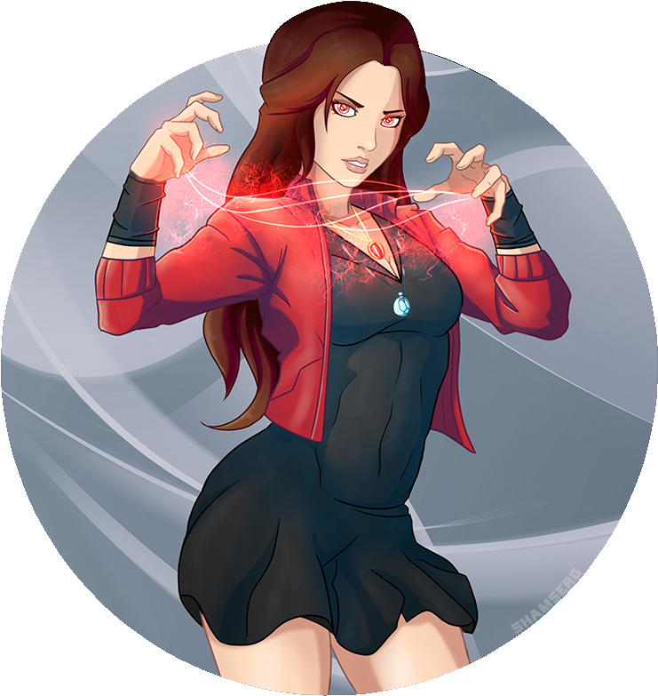 Scarlet Witch By Shamserg On Deviantart - Spiderman X Scarlet Witch (800x800), Png Download