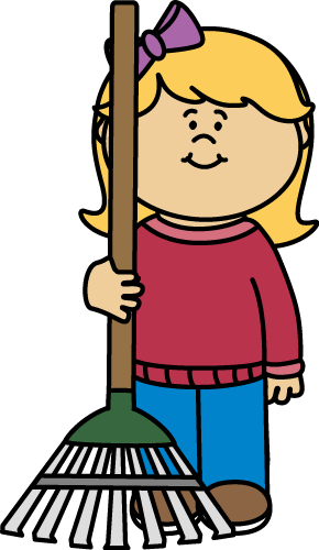 Girl With A Rake Clip Art - Rake Clip Art (290x500), Png Download