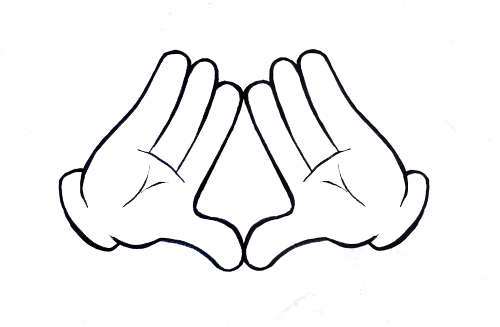 Your Background Is The Fill Of The Gloves - Mickey Mouse Hands Illuminati (500x327), Png Download