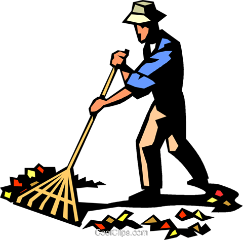 Raking Leaves - Street Sweeper Clipart Png (480x474), Png Download
