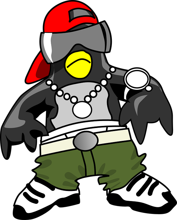 Glasses,dancing,free - Hip Hop Penguin (500x618), Png Download