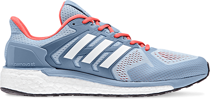 Adidas Running Shoes Stunning - Adidas Supernova St Boost Womens Running Shoes - Blue (696x333), Png Download