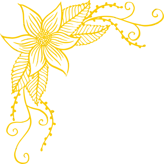 Corner Border Png - Yellow Corner Flower Transparent (550x550), Png Download