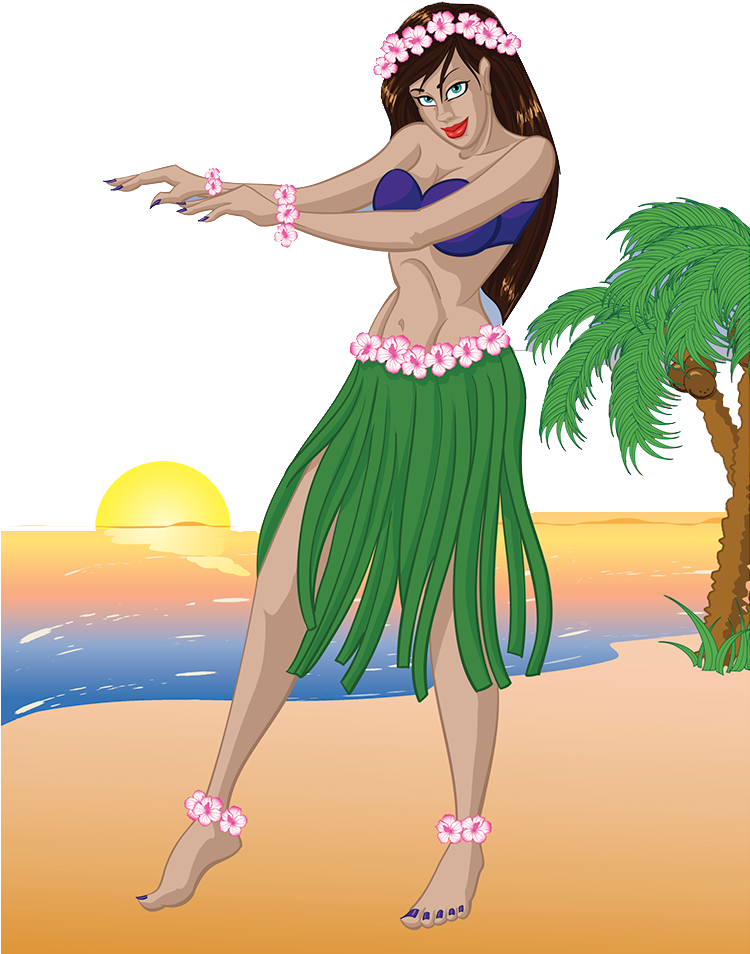 Hawaii Merrie Monarch Festival Hula Dance Illustration - Transparent Hula Dancer (749x971), Png Download