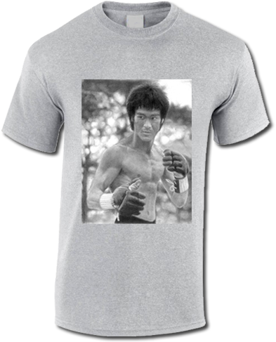 Bruce Lee T-shirt Featuring A Pencil Drawing By Mark - Drawing (450x563), Png Download