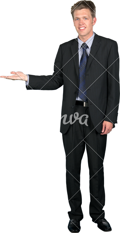 Mature Business Man Pointing - Canva (413x800), Png Download