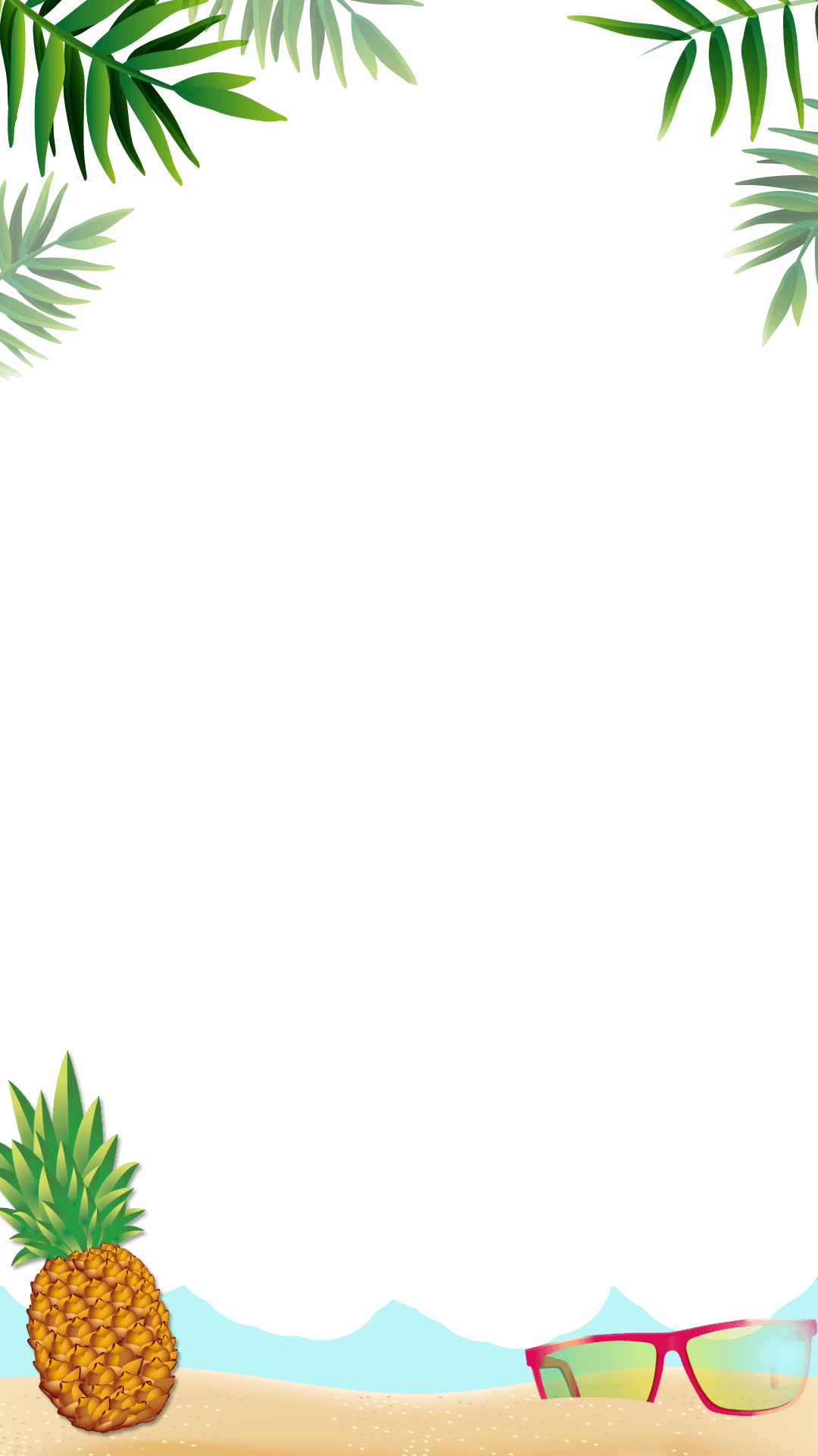 Luau Beach - Borda Png (1080x1920), Png Download